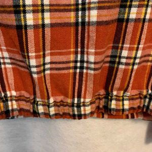 Orange Checkered Tie-Knot Shirt for Women