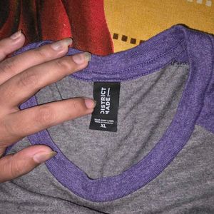 Women Purple Grey Sequin T-shirt