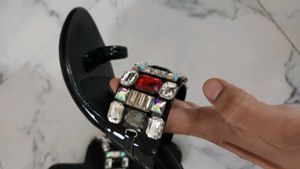 Sparkly Embellished Black Sandals