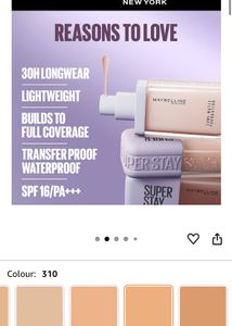 ✨&#34;Maybelline&#34; Super Stay Foundation 310 shade