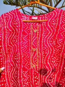 Pink Printed Kurta