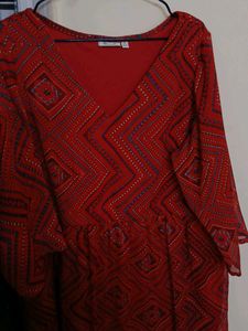 Red Diamond Print Dress