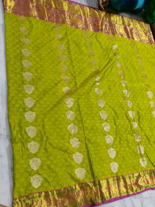 pure pattu saree green Colour