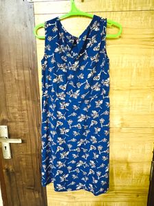 Blue Printed Cotton Dress
