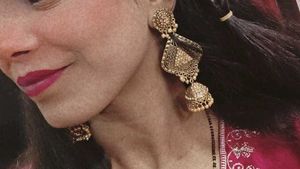 Golden Jhumka Earrings