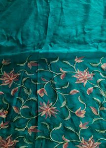 Teal-Green elegant embroidered saree
