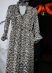 Lightly Tiger Print Lightest Brown One Piece