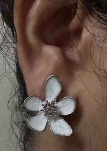 White Flower Earrings
