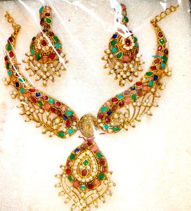 Zaveri Pearls Necklace With Earrings