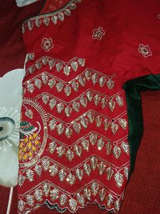 Saree Red Ready-made Blouse