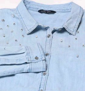 Light Wash Denim Button Up