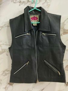 Leather Vest with Zippers