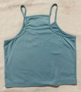 Blue Cropped Tank Top