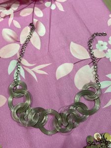 Silver Chain Belt/necklace &amp; Necklac 3 In 1 Combo