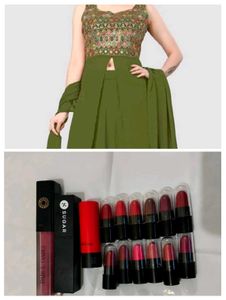 Lipstick And Indo Western Dress Combo