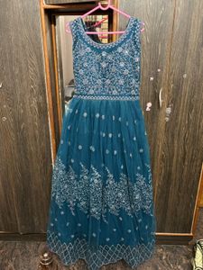 Elegant Teal Ethnic Gown