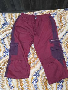 Maroon Side Stripe Joggers