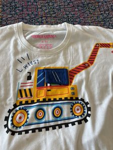 Cute Boy Shorts T-shirt Set With Digger