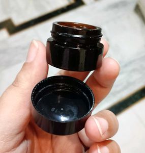 Amber Glass Refillable Jar Mini