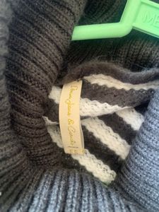 Grey White Poncho