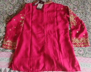 Elegant Pink Embroidered Kurta Top