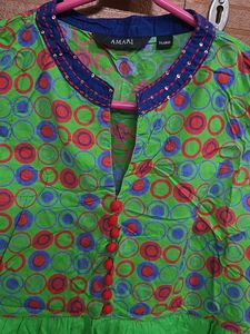 Green Sleeveless Kurti / Kurta