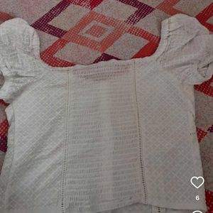 White Puff Sleeve Top