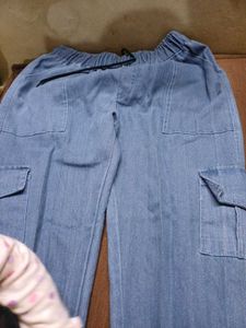Light Blue Denim Cargo Pants