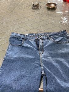 Wide Leg Denim Jeans waist 34 Stretchable