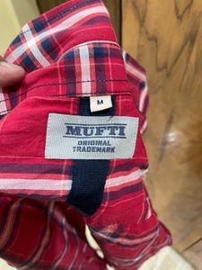 MUFTI Red Plaid Casual Shirt