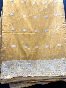 Elegant Yellow Saree 100% Cotton