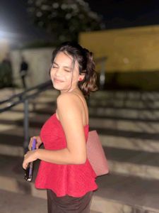 Red Peplum Party Top