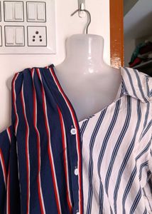 Striped Asymmetrical Shirt