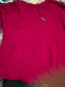 Maroon Embroidered Top