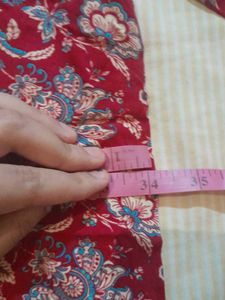 Cute Red Floral Print Top, Size-S