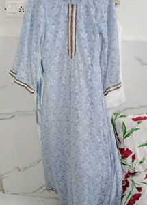 Elegant Light Blue Embroidered Gown