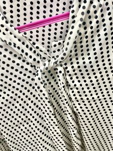 Polka Dot Tie Neck Top