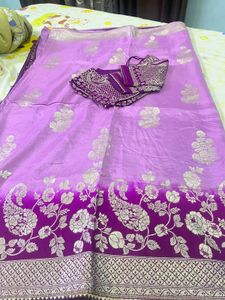 Beautiful Banarasi sari with blouse