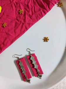 Pink Fabric Earrings Combo