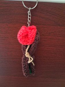 Cute Tulip Crochet Keychain