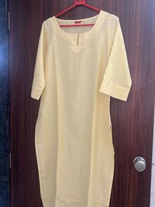 W Shiny Yellow Kurta Set(Only Dupatta &amp; Kurti )