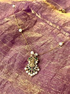 Elegant Pearl Lakshmi Pendant Necklace