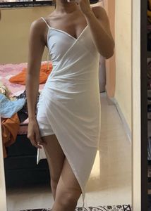 LUX White Wrap Bodycon Dress