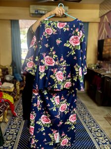 Pencil Midi Skirt Peplum Top Coord-Scuba Material