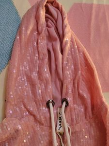 Pink Sequin Zip-Up Jacket