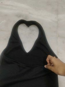 Black Halter Neck Top For Women