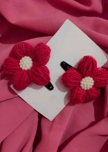 Handmade Puff Flower Hairclips