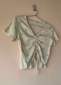 Women's Drawstring Crop Top