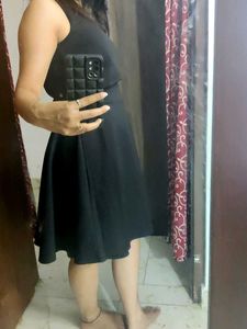 Black Flared Mini Dress
