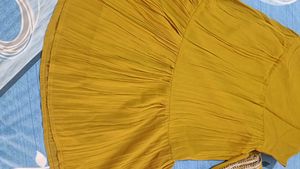 Mustard Embroidered Kurta With garara